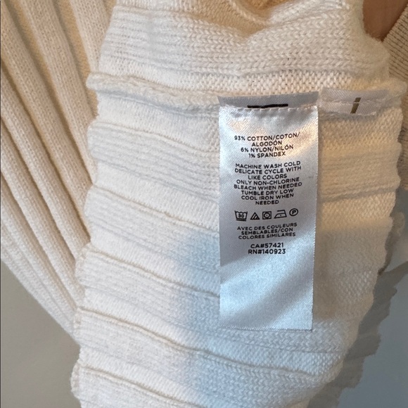 LOFT White Ribbed Button-Front Tank - Picture 6 of 6